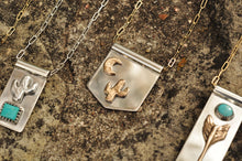 Load image into Gallery viewer, Saguaro Cactus and Moon Banner Necklace