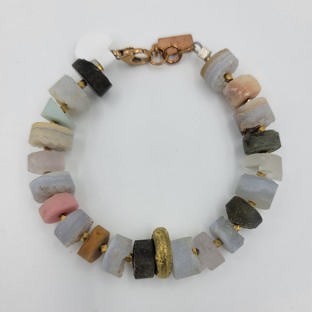 Lapis Multicolored Core Drilled Bracelet