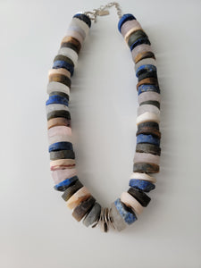 Lapis Multicolor Gemstone Chunky Necklace