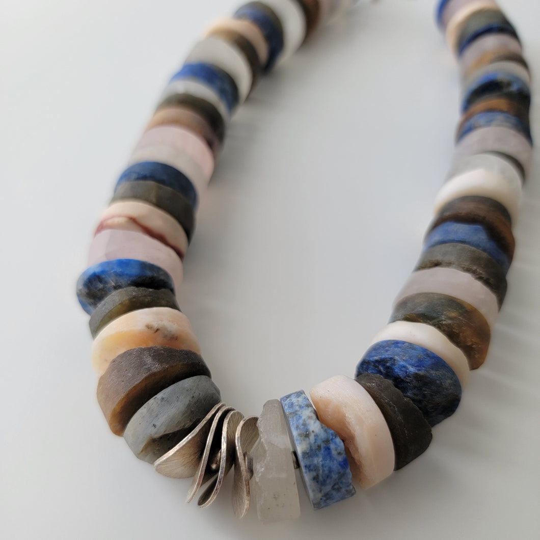 Lapis Multicolor Gemstone Chunky Necklace