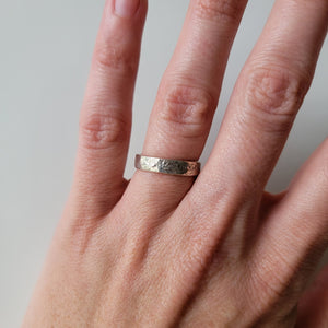 Sand Cast Recycled Sterling Ring Band - Size 6