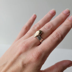 Sand Cast Recycled Sterling Ring Band - Size 6