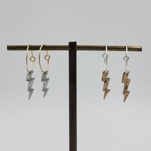 Lightning Bolt Hoop Earrings