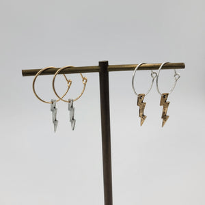 Lightning Bolt Hoop Earrings