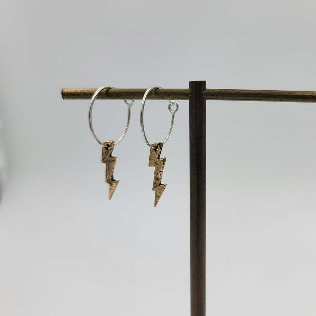 Lightning Bolt Hoop Earrings