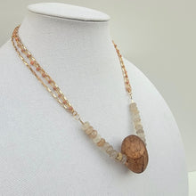 Load image into Gallery viewer, Rutilated Quartz and Amber Quartz Egg Necklace
