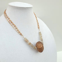 Load image into Gallery viewer, Rutilated Quartz and Amber Quartz Egg Necklace
