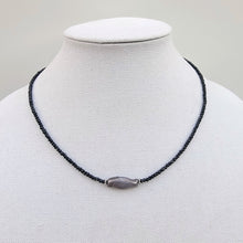 Load image into Gallery viewer, Baroque Pearl on Black Spinel Beaded Necklace
