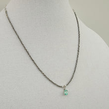 Load image into Gallery viewer, Delicate Pyrite and Paribe Tourmaline Necklace
