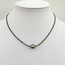 Load image into Gallery viewer, Green Pearl on Pyrite Beaded Necklace
