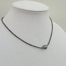 Load image into Gallery viewer, Green Pearl on Pyrite Beaded Necklace
