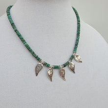 Load image into Gallery viewer, Turquoise and Handcrafted Leaves Necklace
