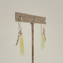 Load image into Gallery viewer, Lemon yellow and Sterling Silver Drop Dangle Earrings
