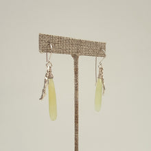 Load image into Gallery viewer, Lemon yellow and Sterling Silver Drop Dangle Earrings
