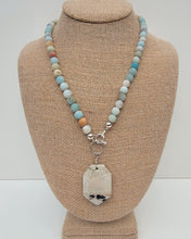 Load image into Gallery viewer, Amazonite Beaded Necklace with Jasper Pendant
