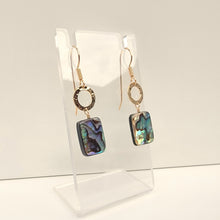 Load image into Gallery viewer, Abalone Circle Dangle Earrings
