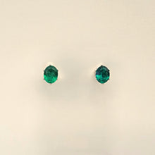 Load image into Gallery viewer, Faceted Emerald Studs
