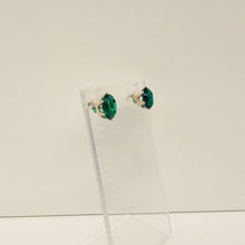Load image into Gallery viewer, Faceted Emerald Studs
