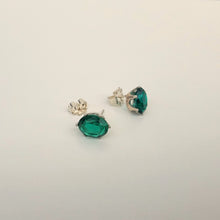 Load image into Gallery viewer, Faceted Emerald Studs

