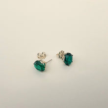Load image into Gallery viewer, Faceted Emerald Studs
