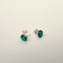 Load image into Gallery viewer, Faceted Emerald Studs
