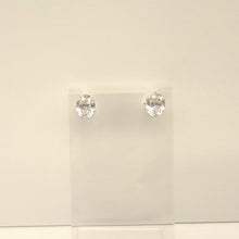 Load image into Gallery viewer, Oval Faceted White Topaz Stud Earrings
