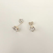 Load image into Gallery viewer, Oval Faceted White Topaz Stud Earrings
