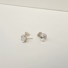 Load image into Gallery viewer, Oval Faceted White Topaz Stud Earrings
