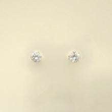 Load image into Gallery viewer, Round Faceted White Topaz Stud Earrings
