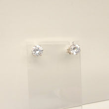 Load image into Gallery viewer, Round Faceted White Topaz Stud Earrings
