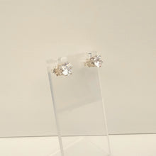 Load image into Gallery viewer, Round Faceted White Topaz Stud Earrings
