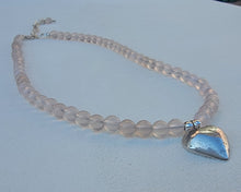 Load image into Gallery viewer, Pink Chalcedony Silver Heart Necklace
