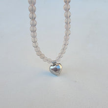 Load image into Gallery viewer, Pink Chalcedony Silver Heart Necklace
