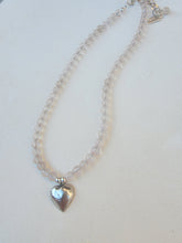 Load image into Gallery viewer, Pink Chalcedony Silver Heart Necklace
