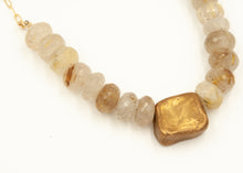 Load image into Gallery viewer, Rutilated Quartz and Bronze Necklace
