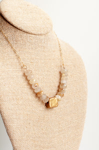 Rutilated Quartz and Bronze Necklace