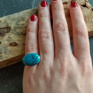 Turquoise Double Band Ring - Size 4-1/2