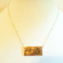 Load image into Gallery viewer, Hammered Bronze Tag Necklace
