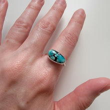 Load image into Gallery viewer, Cloud Mountain Turquoise &amp; Sterling Stacker Ring - Size 9
