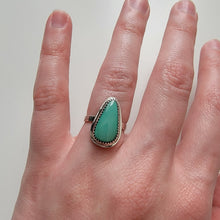 Load image into Gallery viewer, Green Royston Turquoise &amp; Sterling Ring - Size 5
