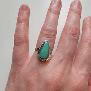 Green Royston Turquoise & Sterling Ring - Size 5