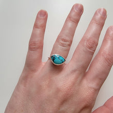 Load image into Gallery viewer, Cloud Mountain Turquoise &amp; Sterling Stacker Ring - Size 5
