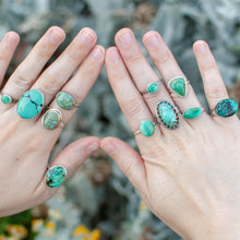 Load image into Gallery viewer, Turquoise Statement Ring with Dagger Bezel - Size 7
