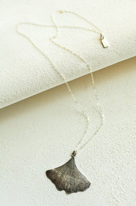 Long Ginkgo Leaf Necklace