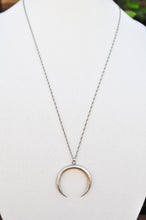 Load image into Gallery viewer, Cast Recycled Sterling Silver Crescent Necklace
