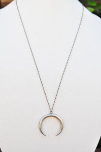 Cast Recycled Sterling Silver Crescent Necklace