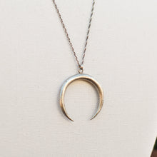 Load image into Gallery viewer, Cast Recycled Sterling Silver Crescent Necklace
