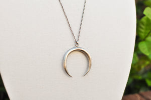 Cast Recycled Sterling Silver Crescent Necklace