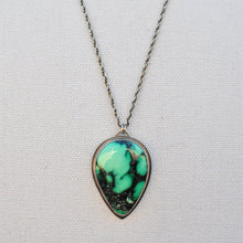 Load image into Gallery viewer, Emerald Rose Variscite Teardrop Long Necklace
