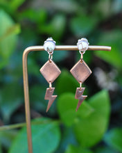Load image into Gallery viewer, Poseidon Turquoise Lightning Bolt Earrings
